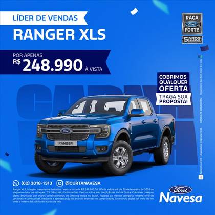 FORD RANGER 2.0 TURBO DIESEL CD XLS 4X4 AUTOMÁTICO FORD RANGER 2.0 TURBO DIESEL CD XLS 4X4 AUTOMÁTICO